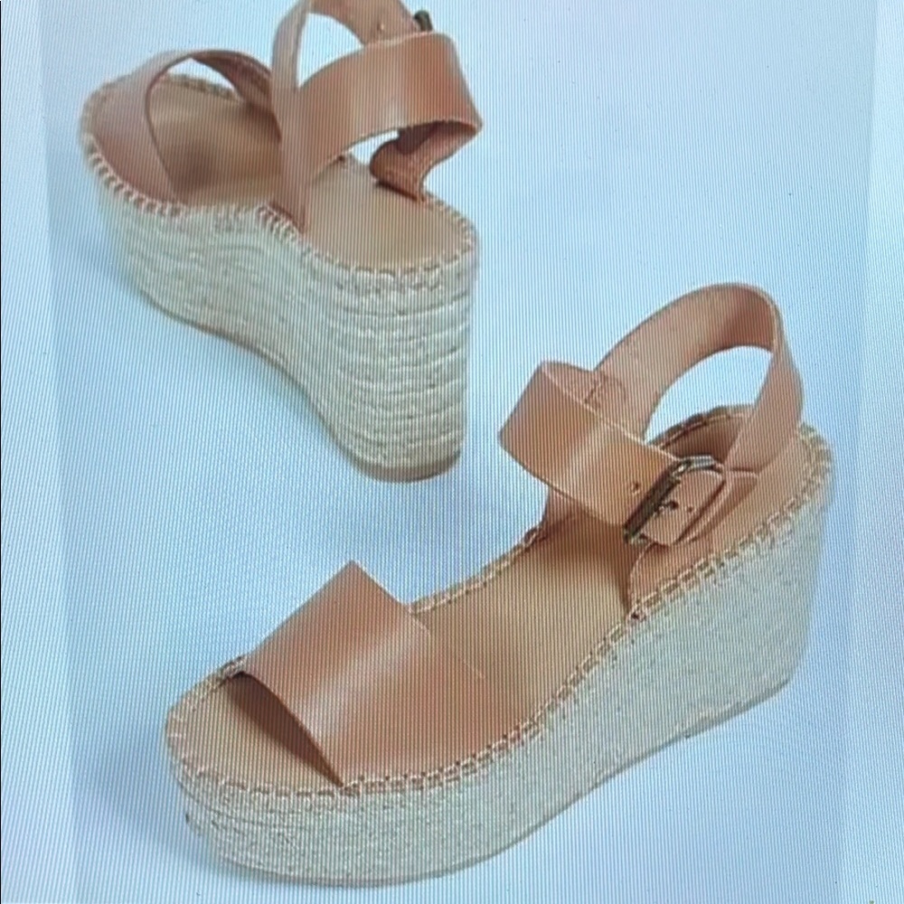 Tan Espadrille Wedge Sandals